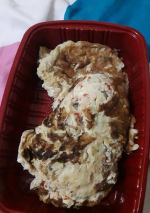 A picture of Fried burnt egg.