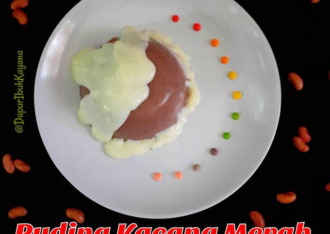 Cara Gampang Menyiapkan 538. Puding Kacang Merah Vla Susu yang Bikin Ngiler