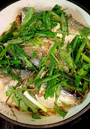 Hình của món Cá nục hấp gừng, xả.