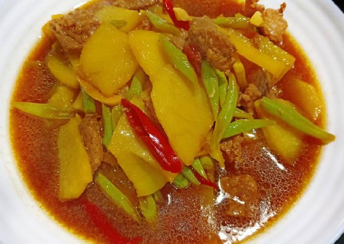 Resep Buncis Daging Kentang Kecap Anti Gagal