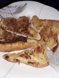 A picture of Fried egg and bread.