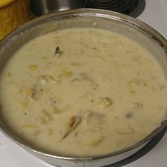 A picture of Oyster and Artichoke soup.