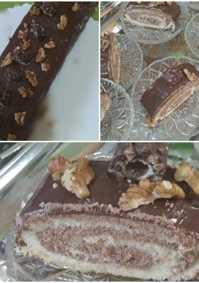 صورة لوصفة رولي بذوق الشوكولاتة 😋😋