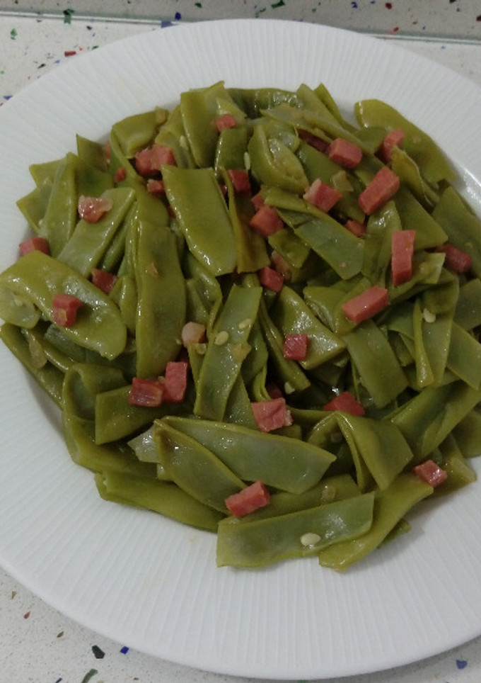 Una foto de Judías verdes con jamón