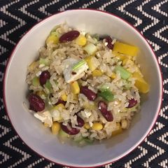 A picture of Mexican bean salad.