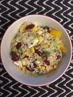 A picture of Mexican bean salad.