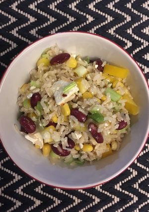A picture of Mexican bean salad.