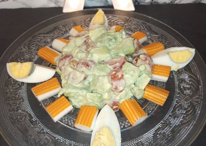 Avocat tomate à la mayonnaise