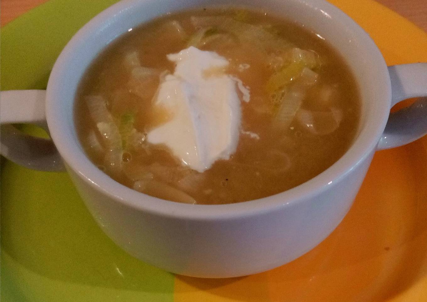 Crème de poireaux au curry