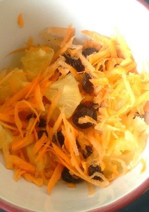 A picture of Pineapple carrot sultanas salad.