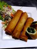 Spinach and Cheese Spring Rolls