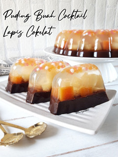 Foto resep Puding Buah Cocktail Lapis Cokelat