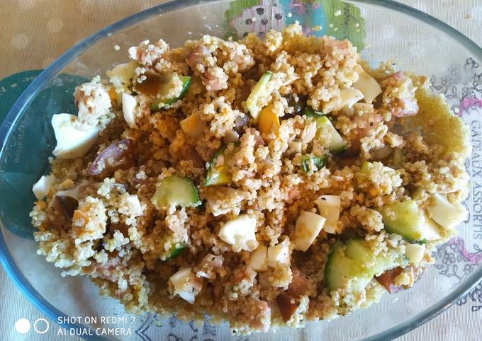 Quinoa con atún pepino y huevo? Receta de María Consuelo Ortega- Cookpad