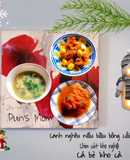 Canh nghêu nấu bầu bông cải trắng Chim cút kho nghệ