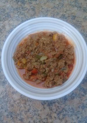 A picture of Robots peppers and mild mince.