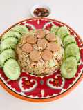 ข้าวผัดไข่ไส้กรอกเจ (Nasi goreng)
