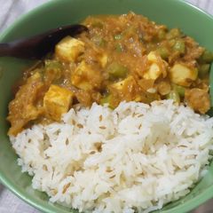 A picture of Mattar Paneer.
