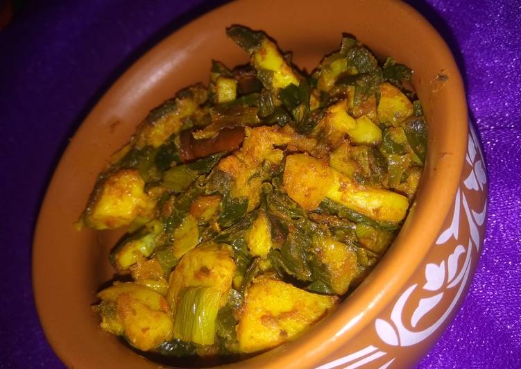 Spring Onion Potato Sabzi