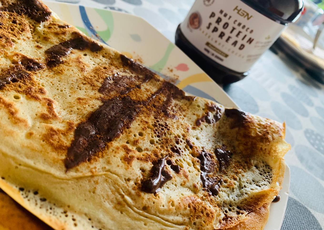 Crepes de avena sabor galleta y crema con nutella fit🤩