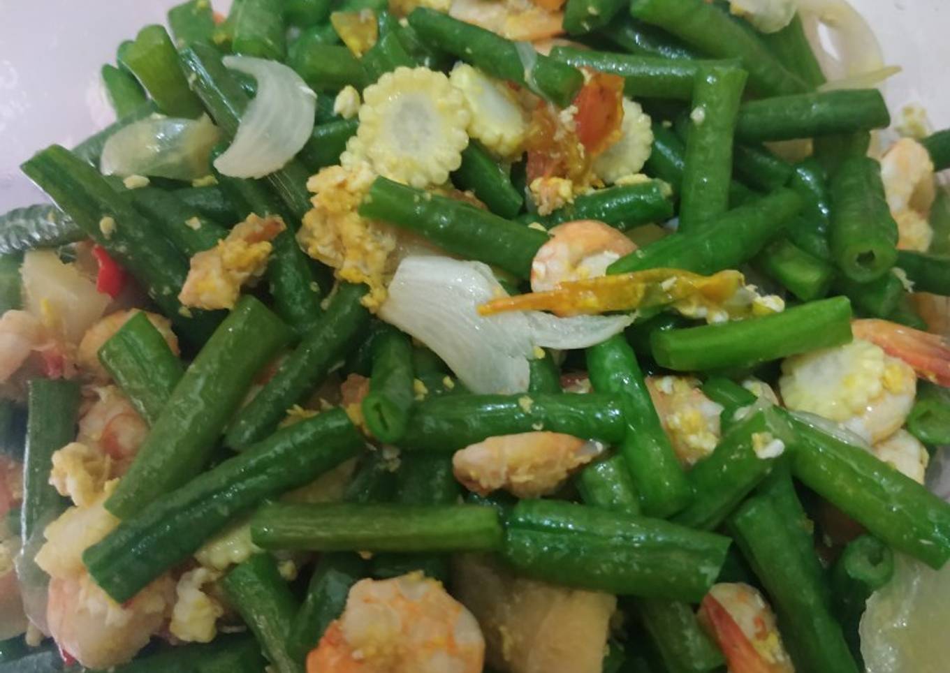 Tumis Kacang Panjang mix udang dan telur #25