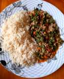 White rice with french beans stew