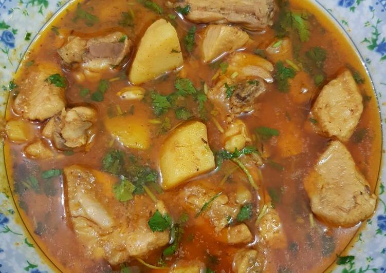 Easiest Way to Prepare Ultimate Aalu chicken ka salan