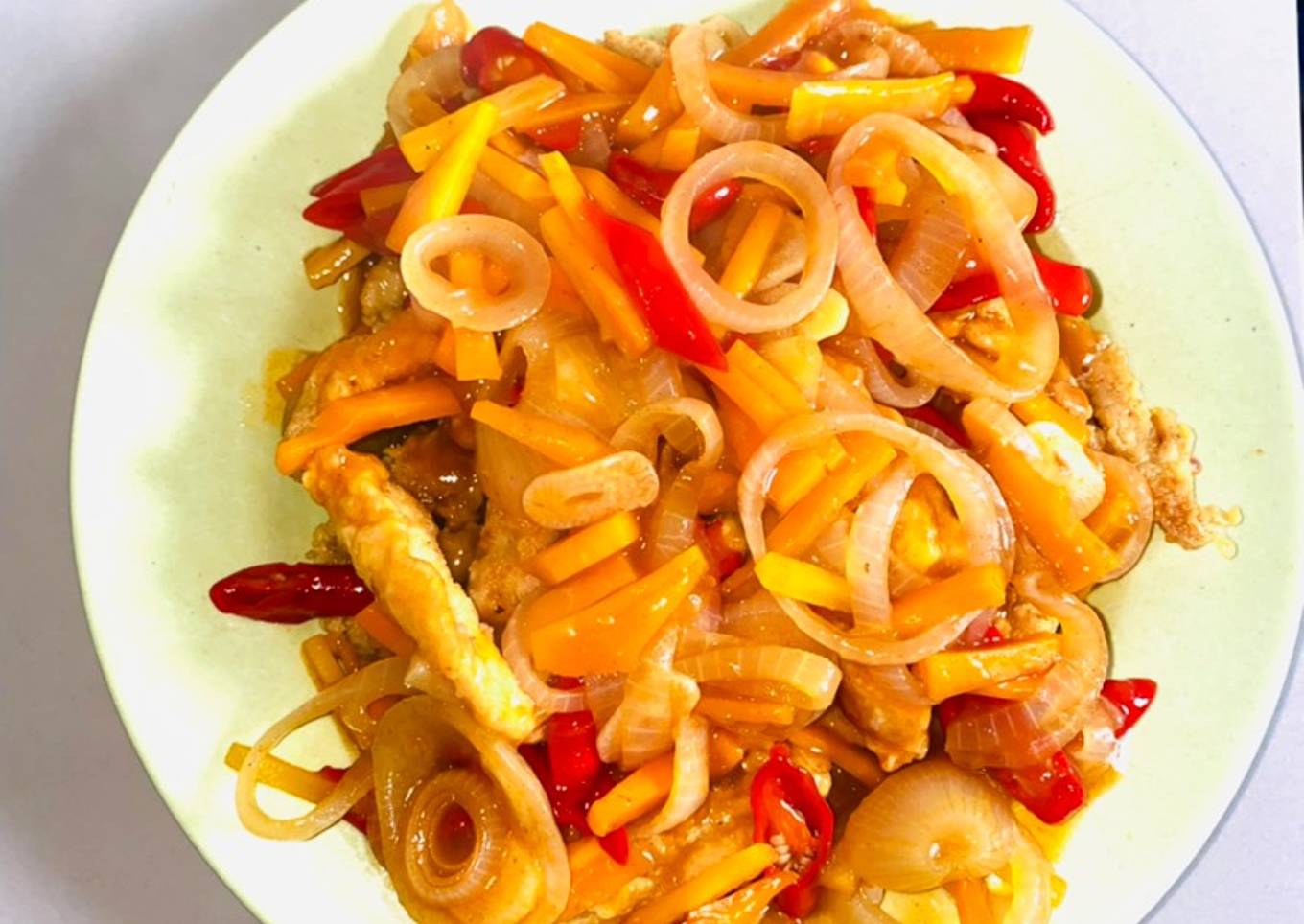 Dada ayam fillet crispy asam manis