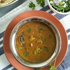 A picture of Kulith Pithla (Horsegram Flour Curry In Maharashtrian Style).