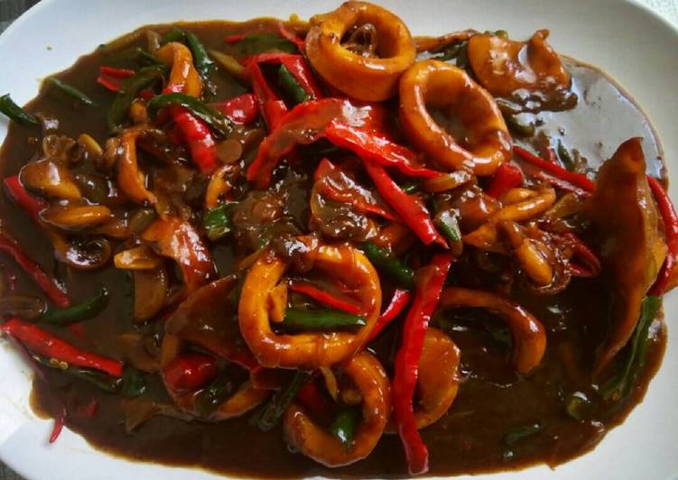 Resep Masakan Cumi Saus Lada Hitam / Resep Udang Saus Lada Hitam Ala