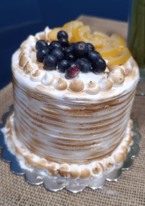 Una foto de Layer cake versión lemon pie