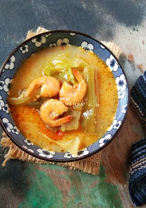 Foto resep Kubis Terong Udang Masak Lemak Pedas