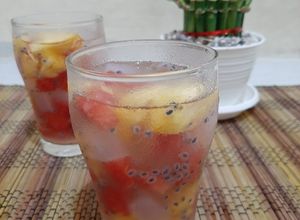 Foto resep Es Semangka Nanas Syrup Leci