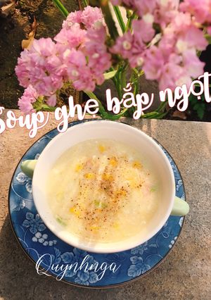Hình của món Soup ghẹ bắp ngọt.
