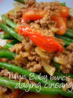 Foto resep Tumis baby buncis & daging cincang