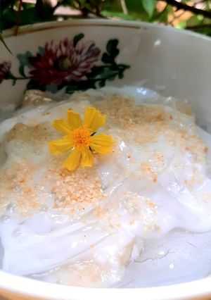 Hình của món Bánh chuối hấp sắn dây bằng lò vi sóng.