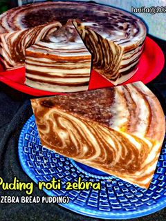 Foto resep Zebra bread pudding