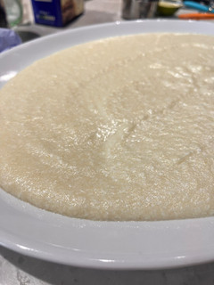 A picture of Ashta for dessert (sweet Lebanese clotted cream).