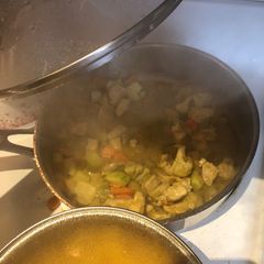 A picture of Easy Thai chicken and vegetable curry.