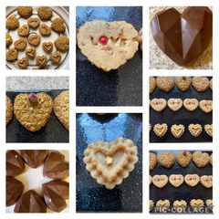 A picture of Valentine geometric chocolate and biscoff barfi.