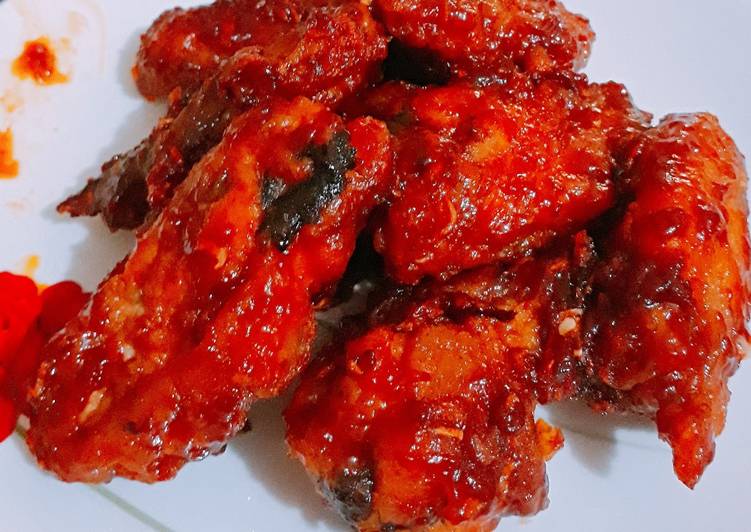 Resep Gochujang fried chicken wings Anti Gagal