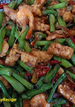 Foto resep TUMIS UDANG, KACANG PANJANG dan TEMPE