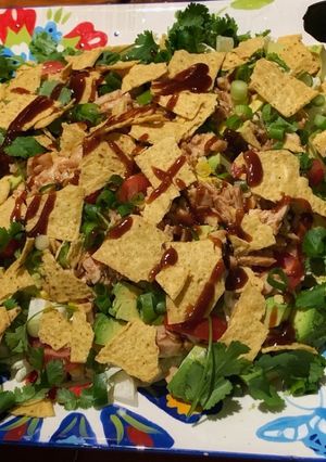 A picture of California Pizza kitchen the original BBQ Chicken chopped salad.