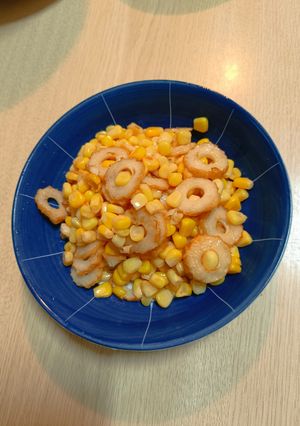 厚燒黑輪炒玉米粒 的食譜成品照片