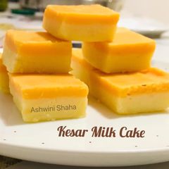 A picture of Kesar Milk Cake.