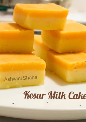 A picture of Kesar Milk Cake.