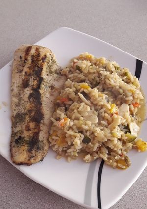 Una foto de Arroz blanco con verduras