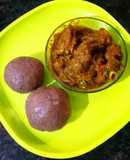 Ragi mudda with mutton curry