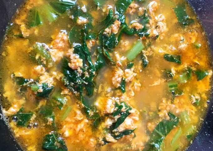 Resep Sayur Sawi Telur Kuah Pedas Oleh Mama Caca Cookpad