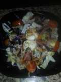 Ensalada tibia con rulo de cabra