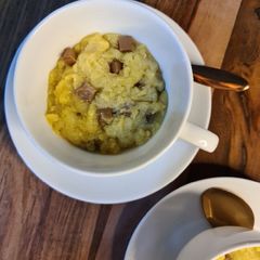 A picture of Chocolate chip cookie mug cake.